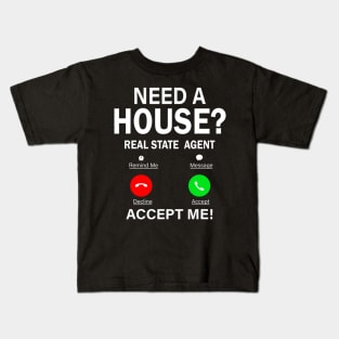 Funny Real Estate Agent Realtor Property House Seller Gift Kids T-Shirt